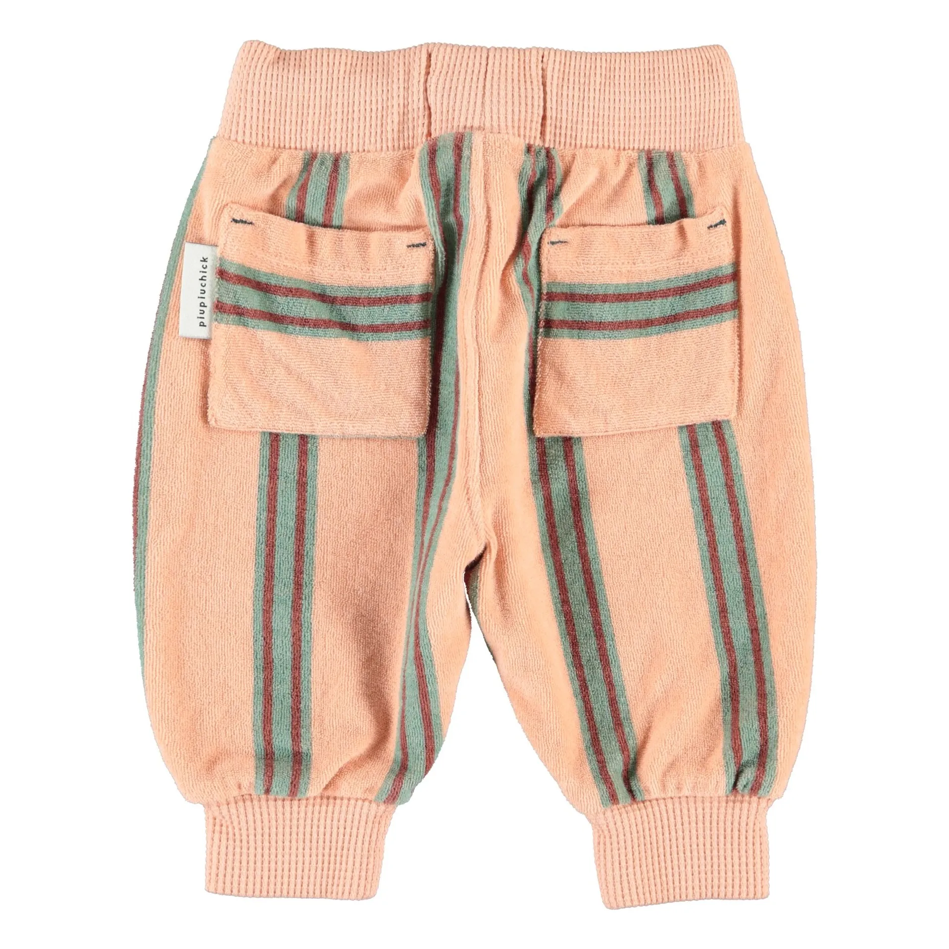 Jogger Rayé Eponge Coton Bio | Rose- Image produit n°7