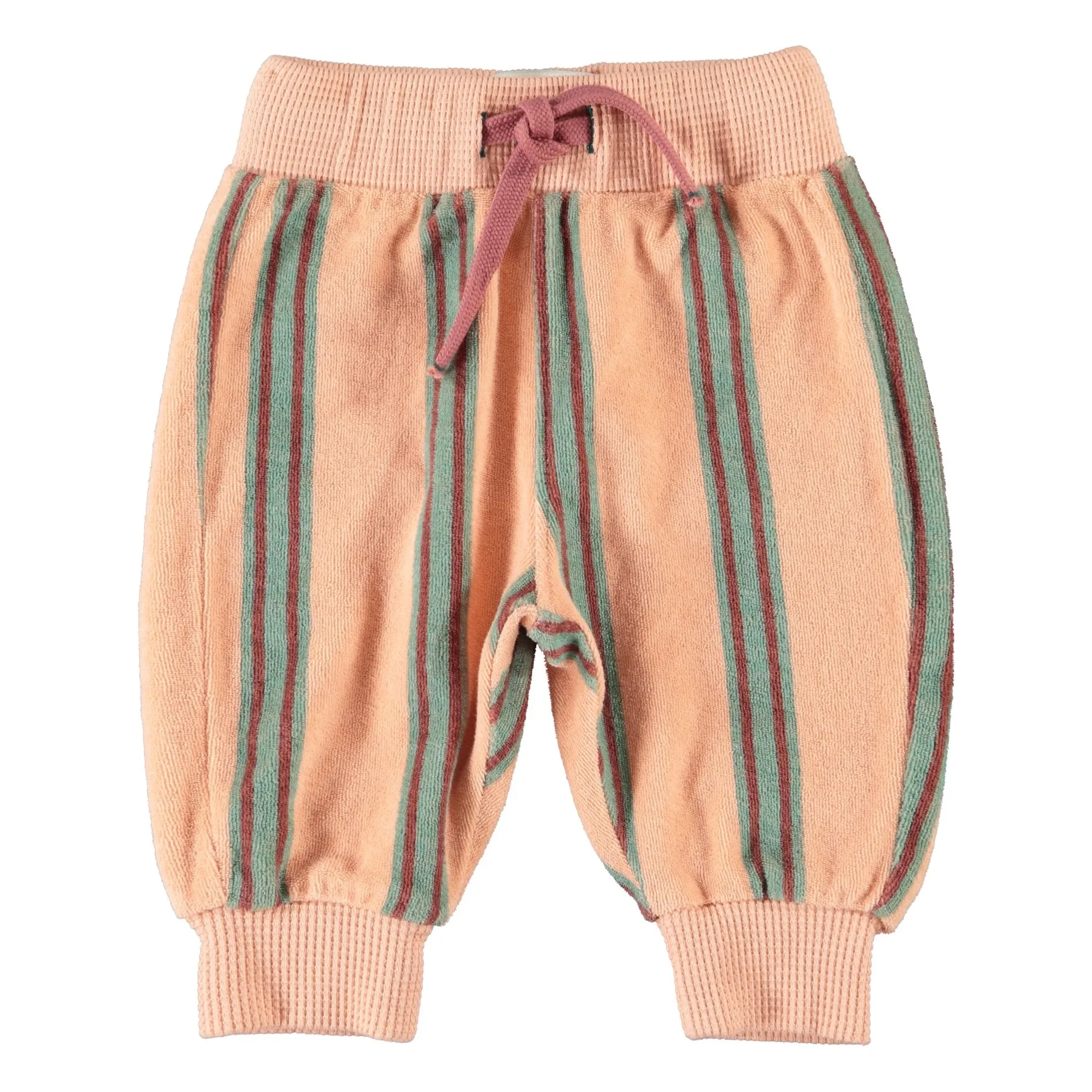Jogger Rayé Eponge Coton Bio | Rose- Image produit n°6
