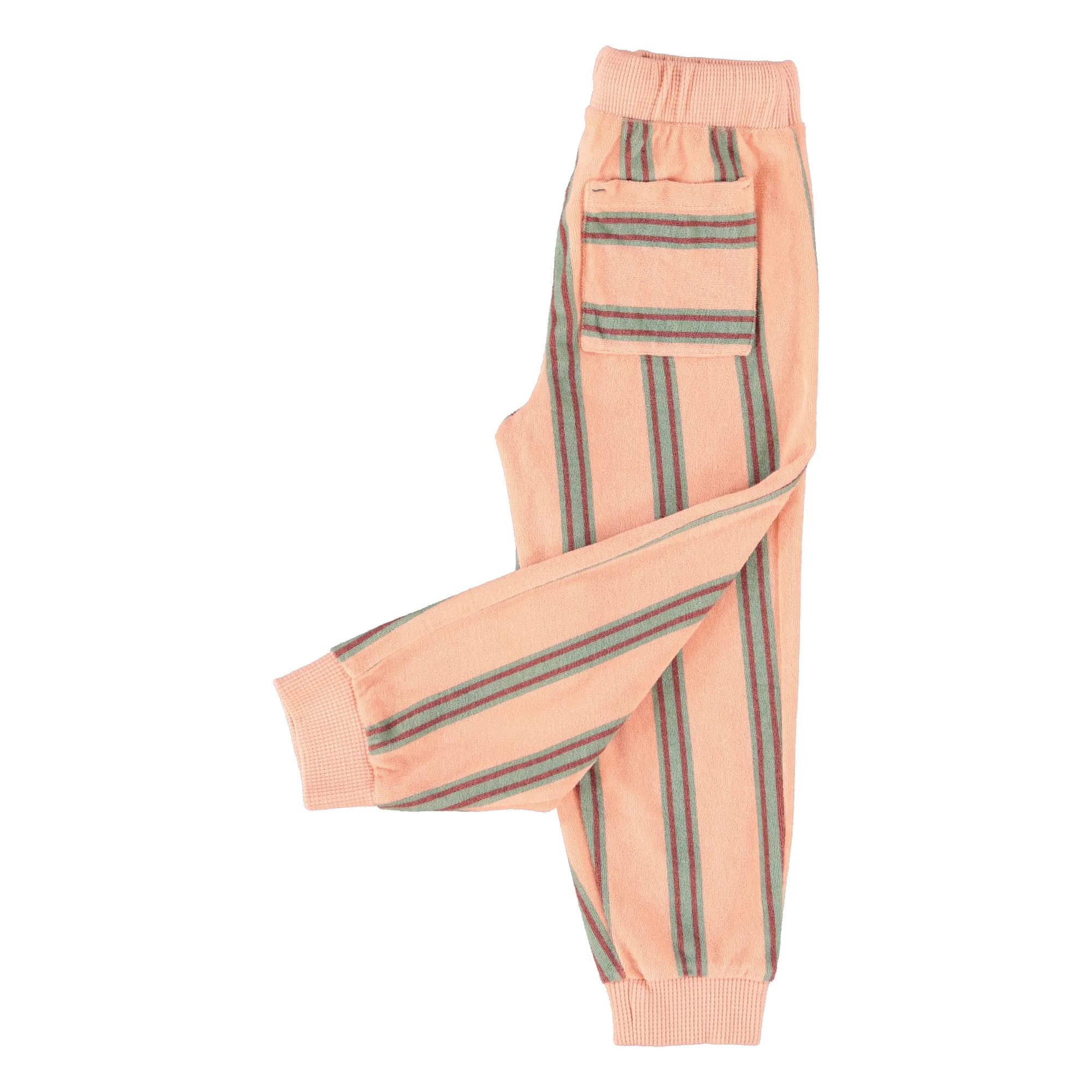Jogger Rayé Eponge Coton Bio | Rose- Image produit n°4