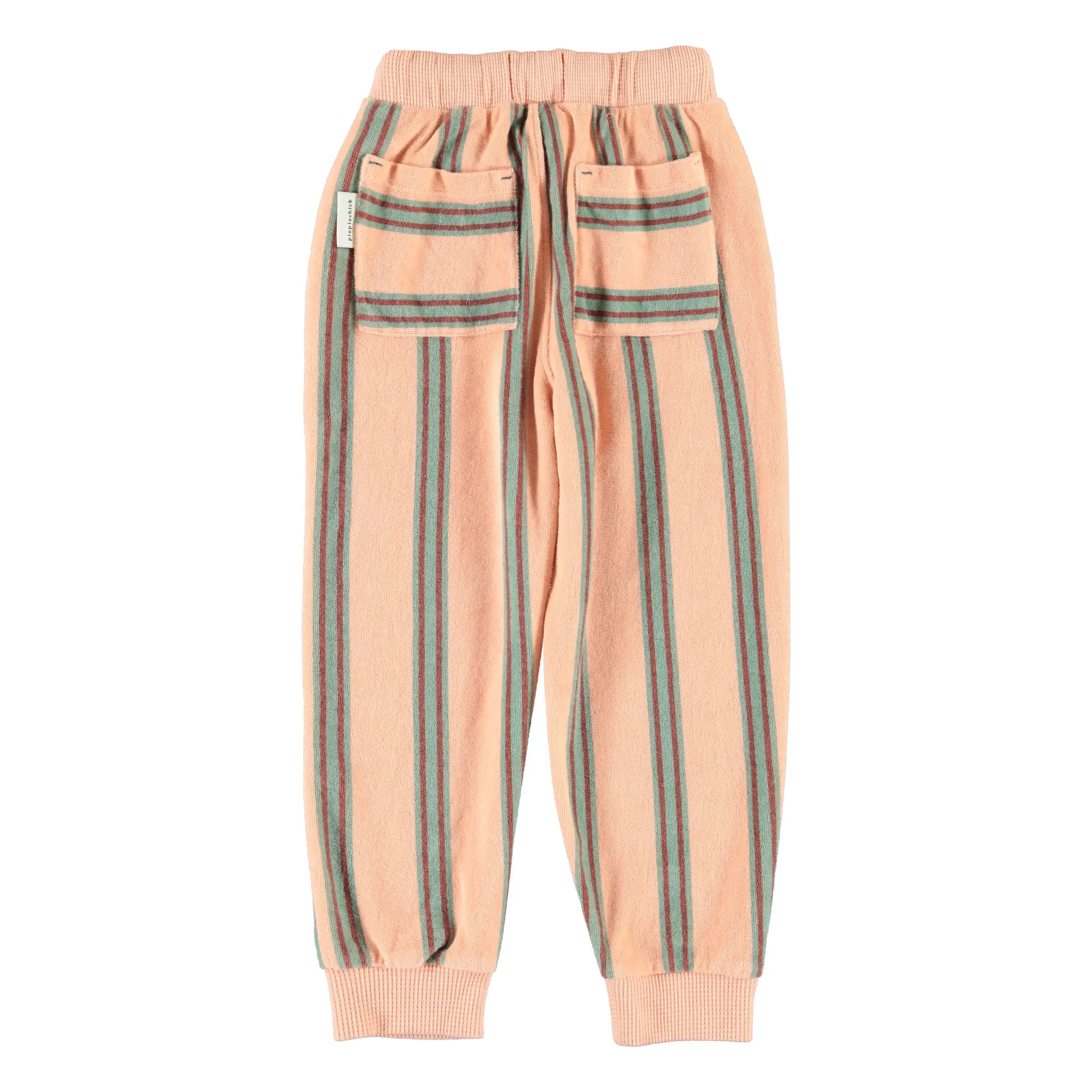 Jogger Rayé Eponge Coton Bio | Rose- Image produit n°5