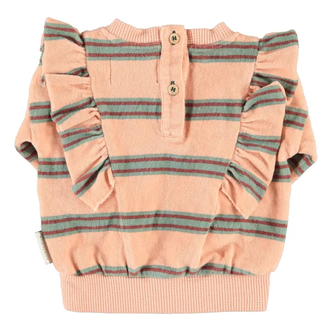Striped Organic Cotton Sweatshirt | Pink