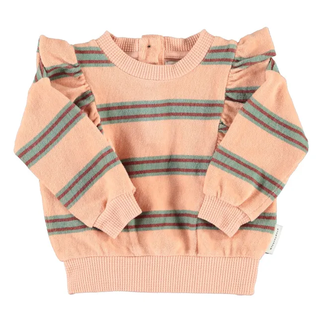 Striped Organic Cotton Sweatshirt | Pink