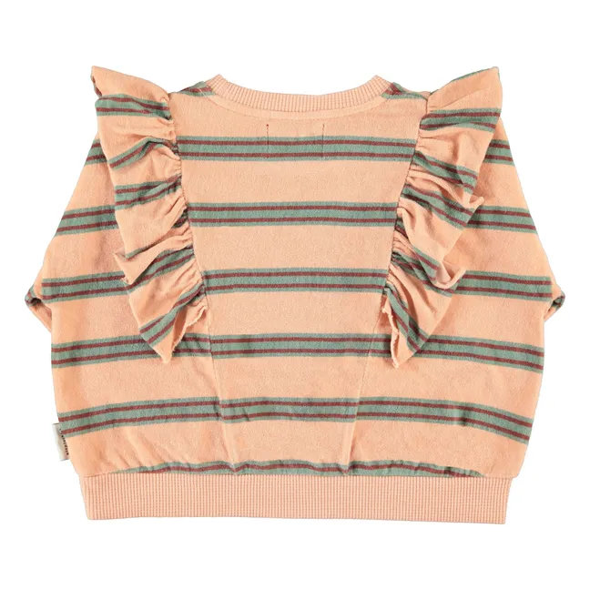 Striped Organic Cotton Sweatshirt | Pink