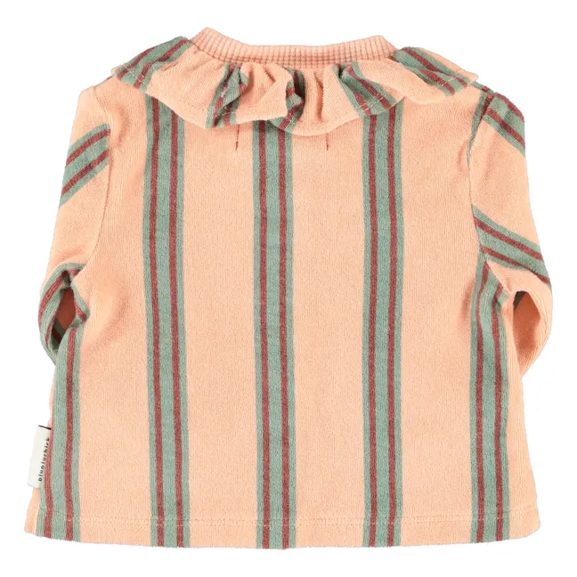 Blouse Rayée Eponge Coton Bio | Rose