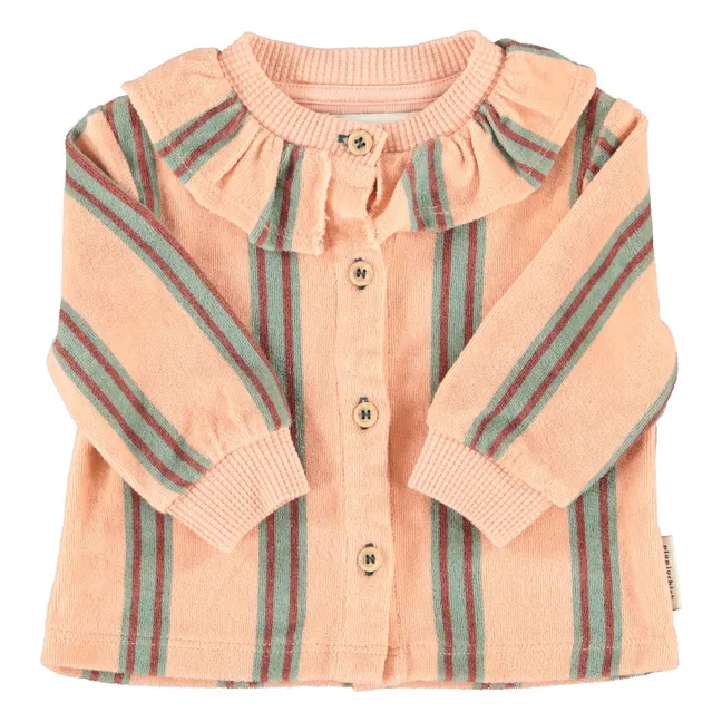 Blouse Rayée Eponge Coton Bio | Rose