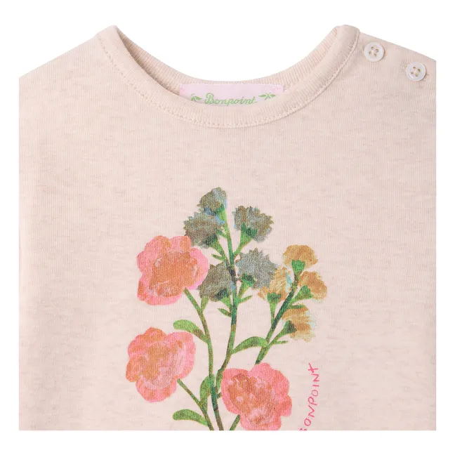 Camiseta Tahsina Organic Cotton Flower Bouquet | Beige