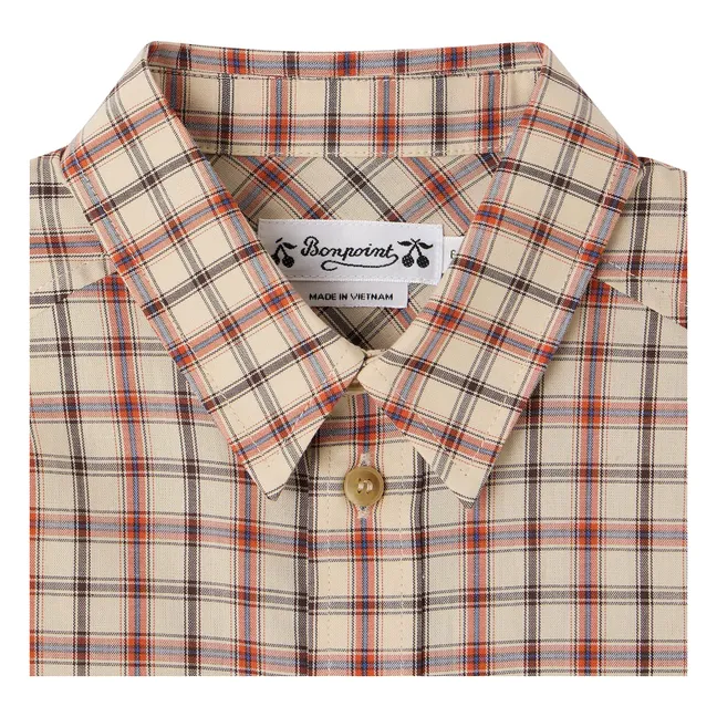 Chemise Marceau Carreaux Coton Bio | Beige