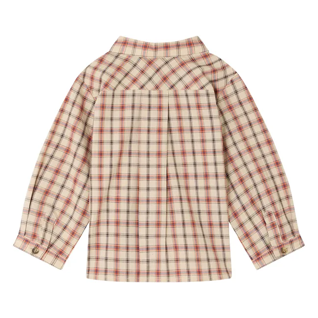 Chemise Gillo Carreaux Coton Bio | Beige