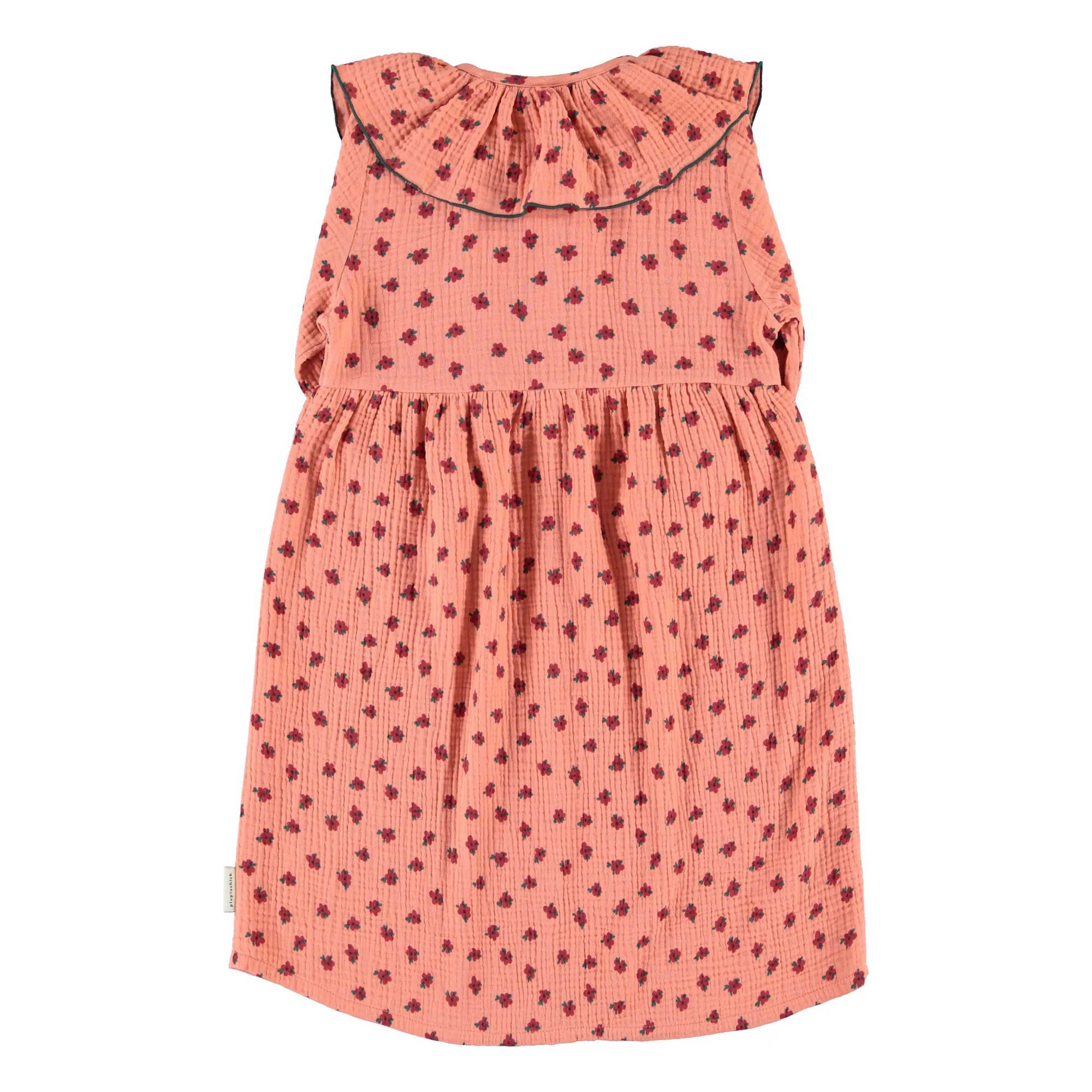 Robe Fleurie Coton Bio | Corail- Image produit n°3