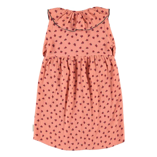 Organic Cotton Flower Dress | Coral