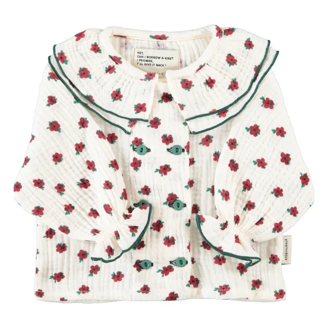 Blouse Fleurie Coton Bio | Ecru
