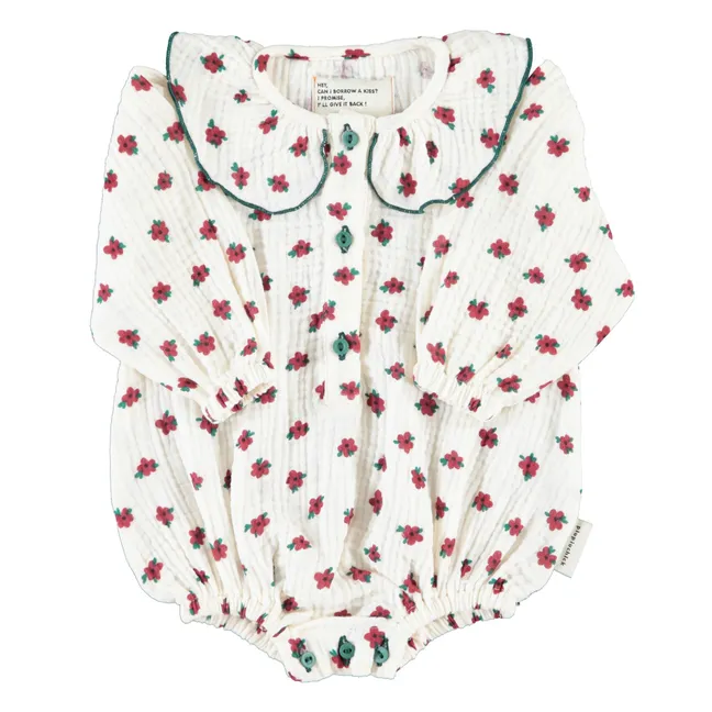 Organic cotton floral romper | Ecru