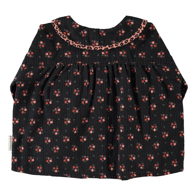 Blouse Fleurie | Noir
