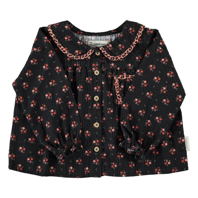 Blouse Fleurie | Noir