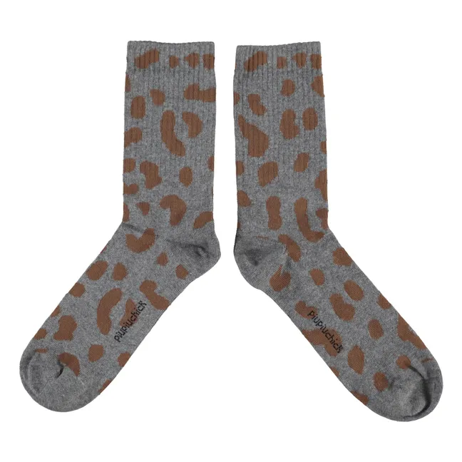 Chaussettes Léopard | Gris