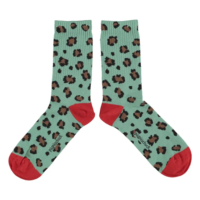 Chaussettes Léopard | Vert