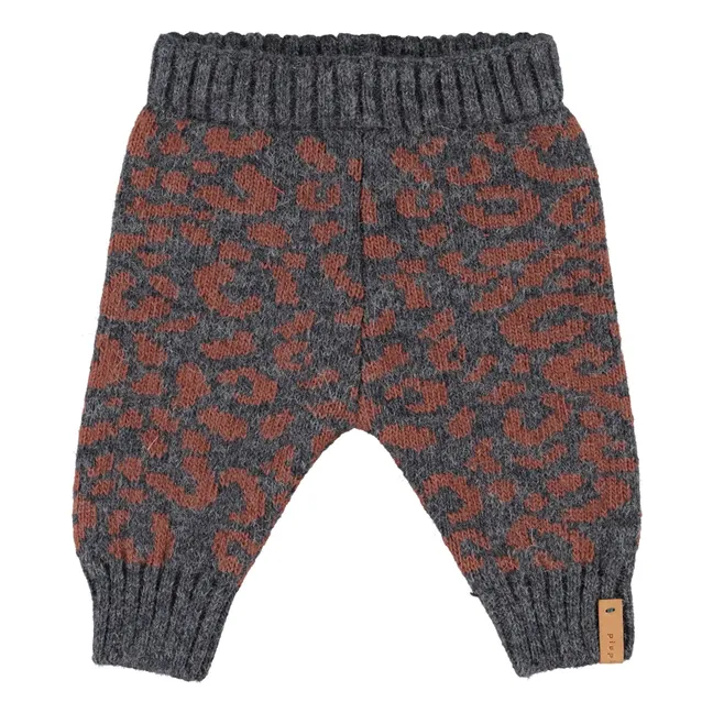 Legging Léopard Maille | Gris anthracite