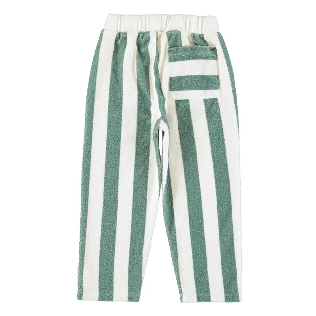Pantalon Rayé Eponge Coton Bio | Ecru