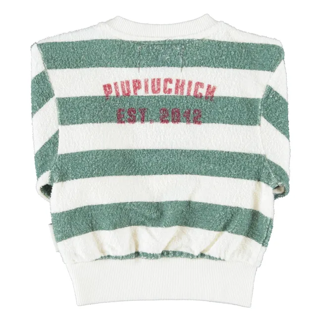 Sweat Rayé Piupiuchick Eponge Coton Bio | Ecru