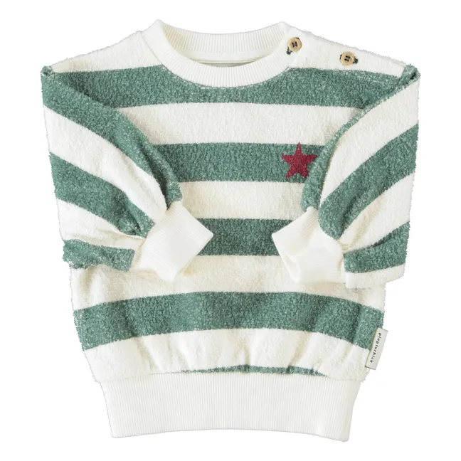 Sweat Rayé Piupiuchick Eponge Coton Bio | Ecru
