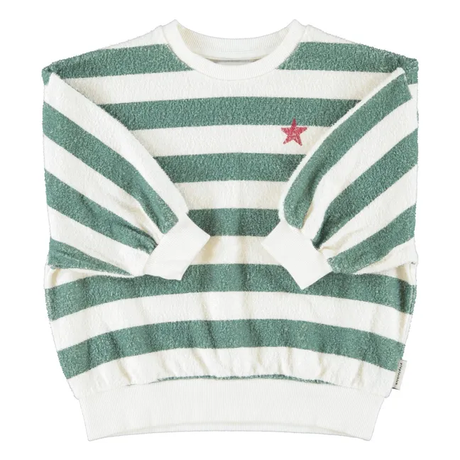 Sweat Rayé Piupiuchick Eponge Coton Bio | Ecru