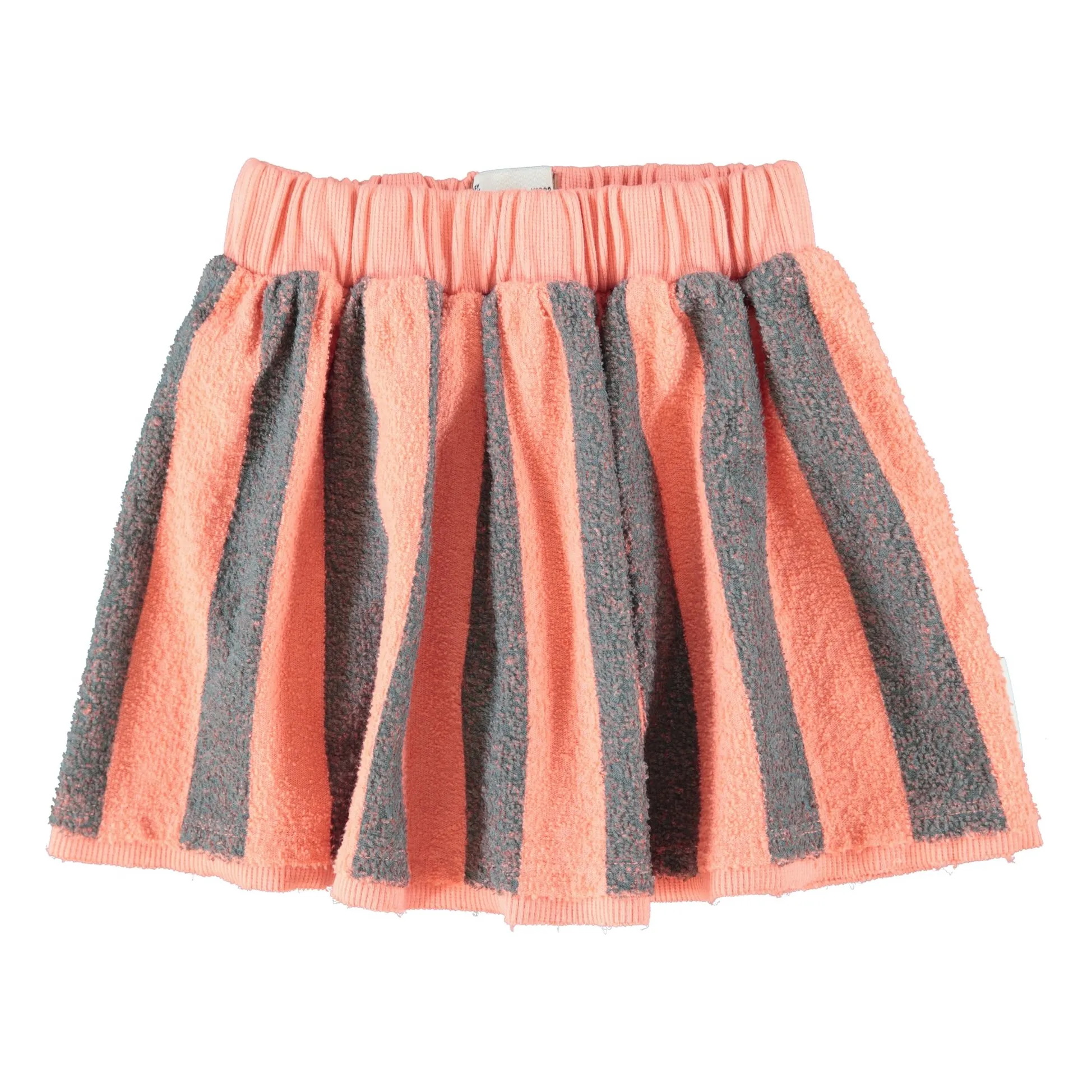 Jupe Rayée Eponge Coton Bio | Corail- Image produit n°0
