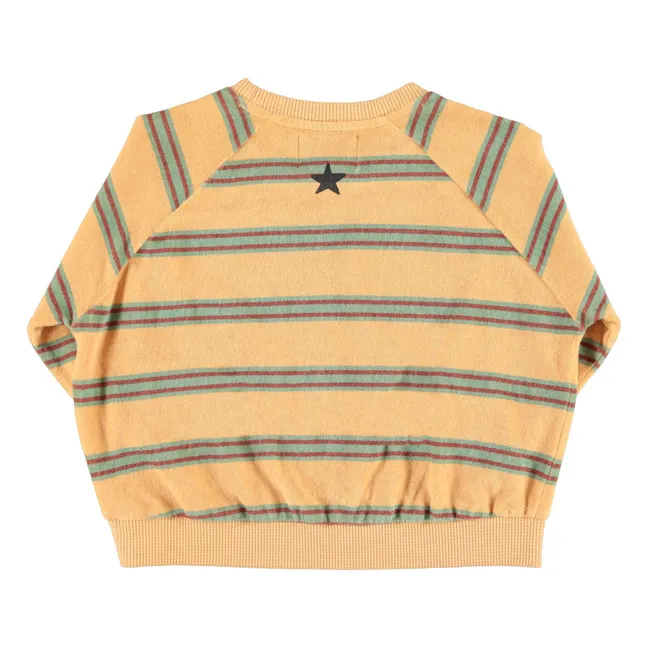 Sweat Rayé Eponge Coton Bio | Jaune