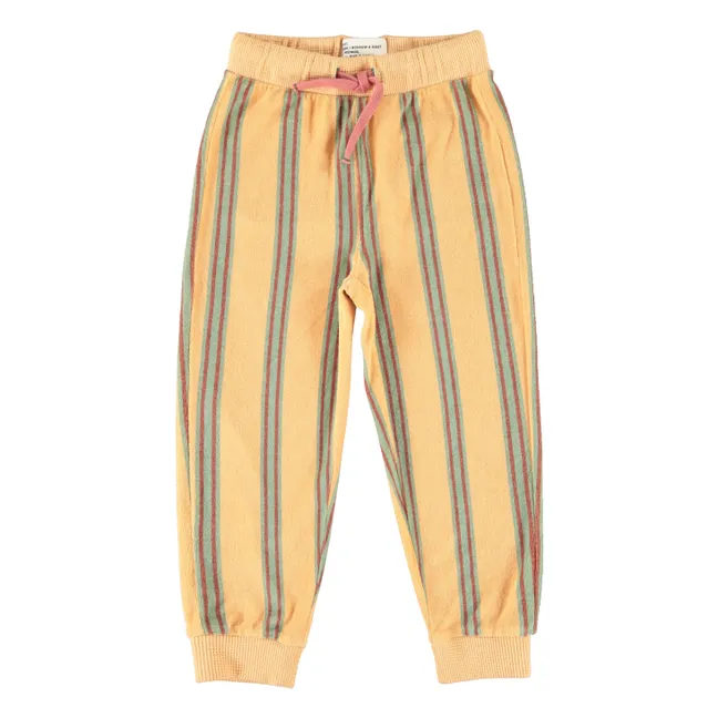 Jogger Rayé Eponge Coton Bio | Jaune