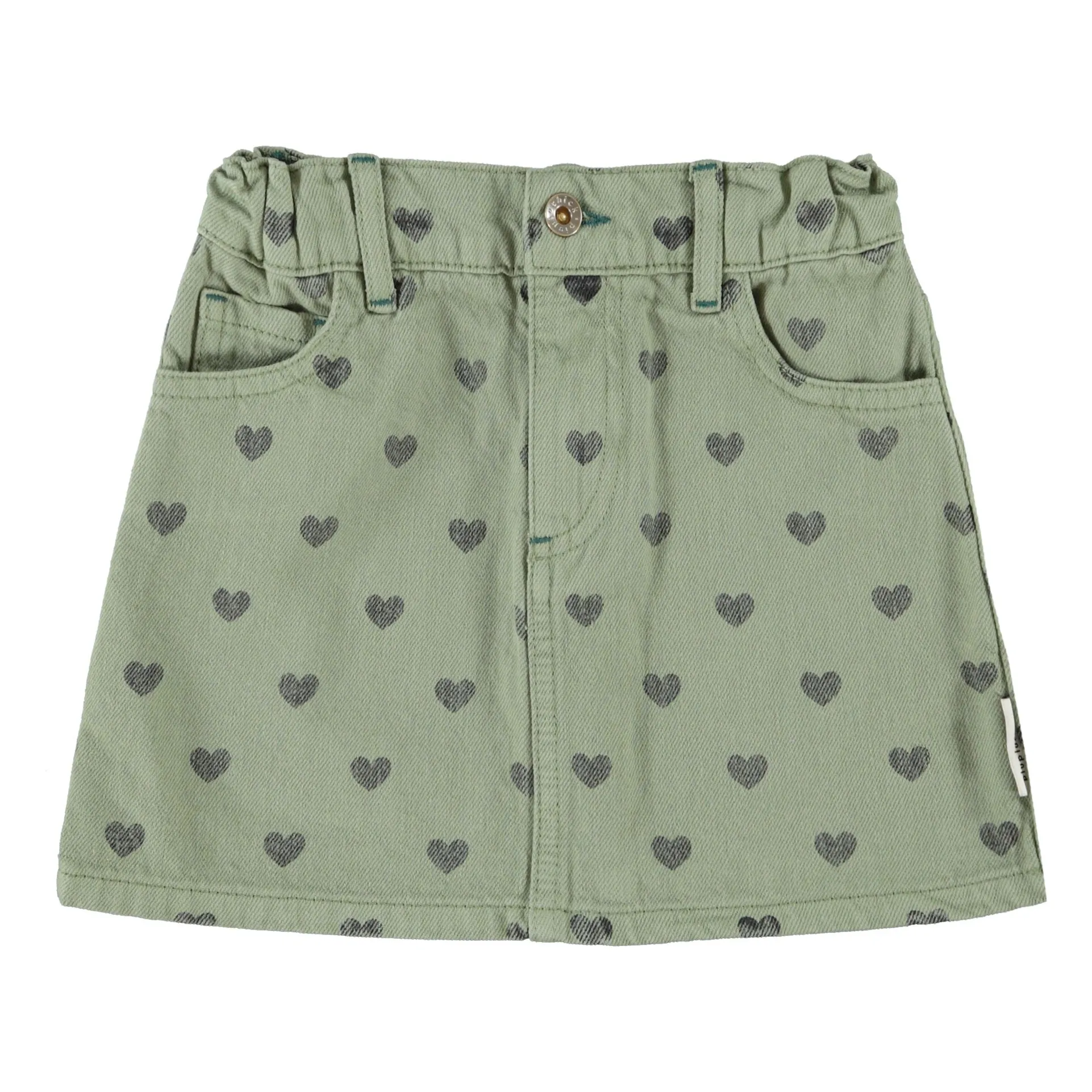 Jupe Cœurs Coton Bio | Vert- Image produit n°0