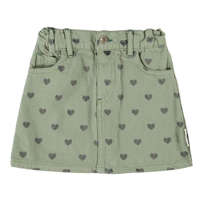 Jupe Cœurs Coton Bio | Vert