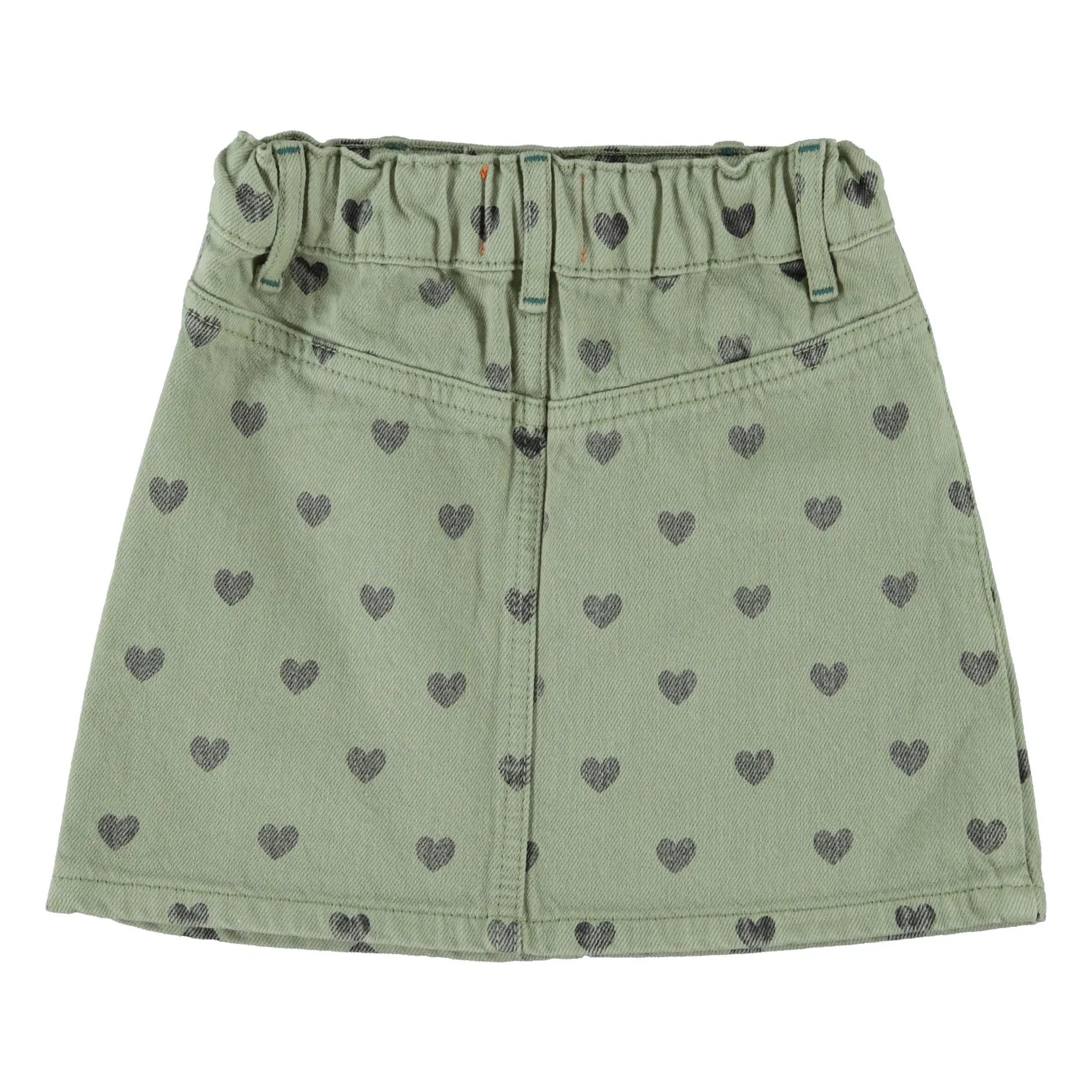 Jupe Cœurs Coton Bio | Vert- Image produit n°3