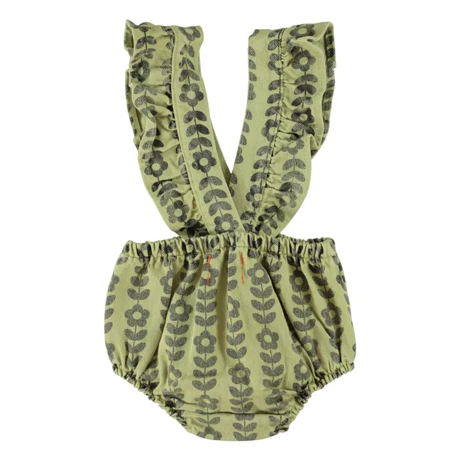 Bloomer à Bretelles Fleuri Coton Bio | Vert