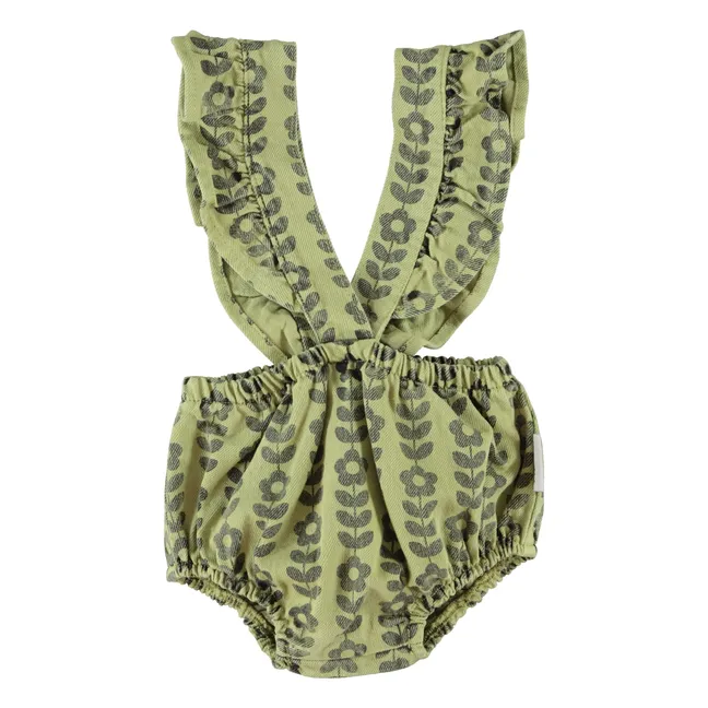 Bloomer à Bretelles Fleuri Coton Bio | Vert