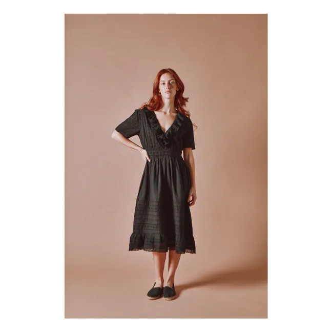 Robe Broderie Anglaise Coton | Noir