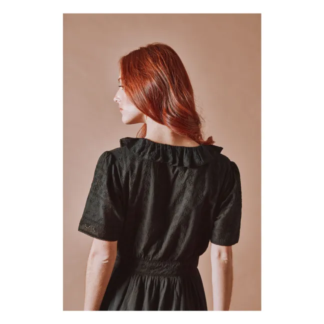 Robe Broderie Anglaise Coton | Noir