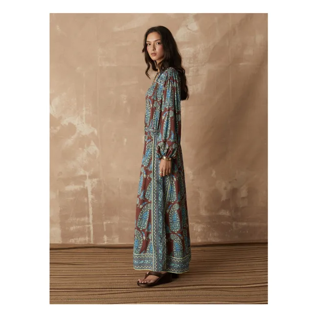 Robe Calico Smock Coton | Chocolat