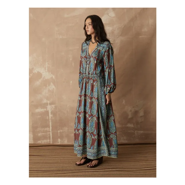 Robe Calico Smock Coton | Chocolat