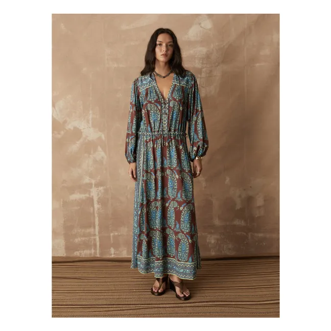 Robe Calico Smock Coton | Chocolat