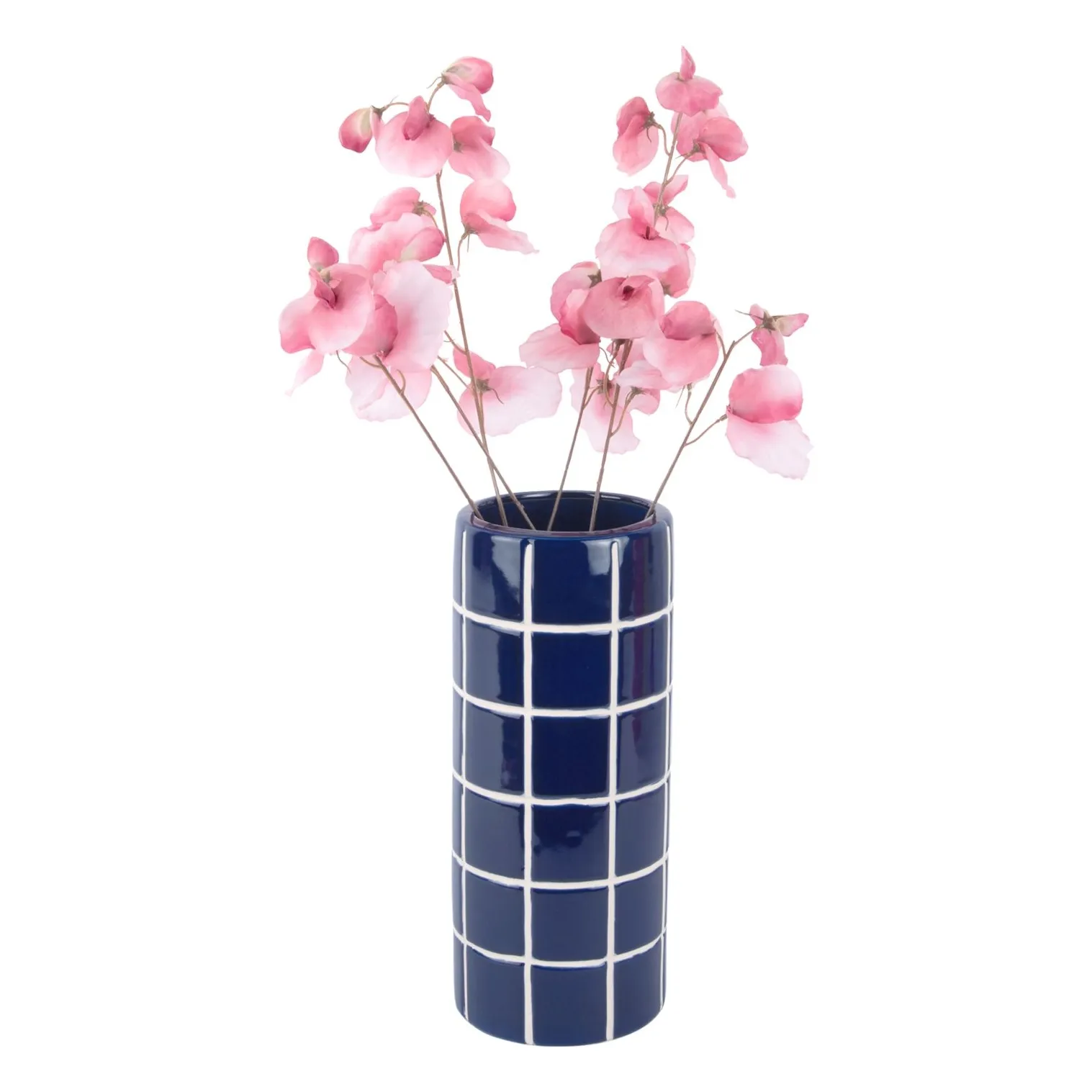 Vase Retro Tiles Round | Cobalt- Image produit n°3