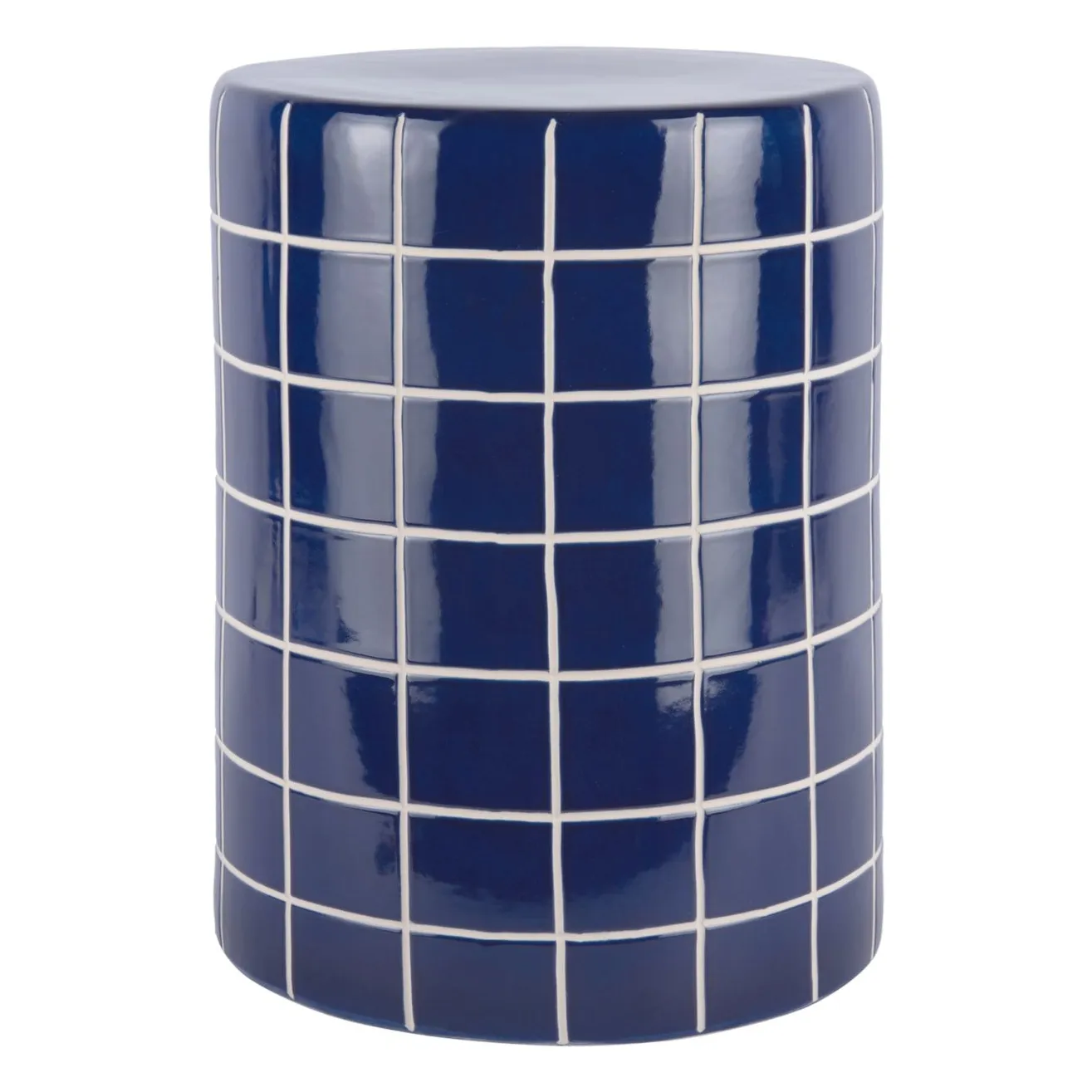 Present Time Cobalt Retro Tiles High Side Table