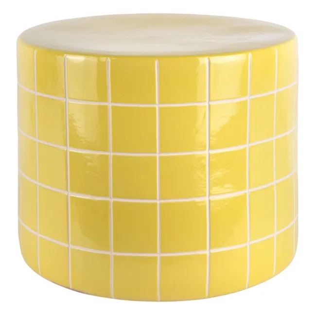 Retro Tiles Low side table | Yellow