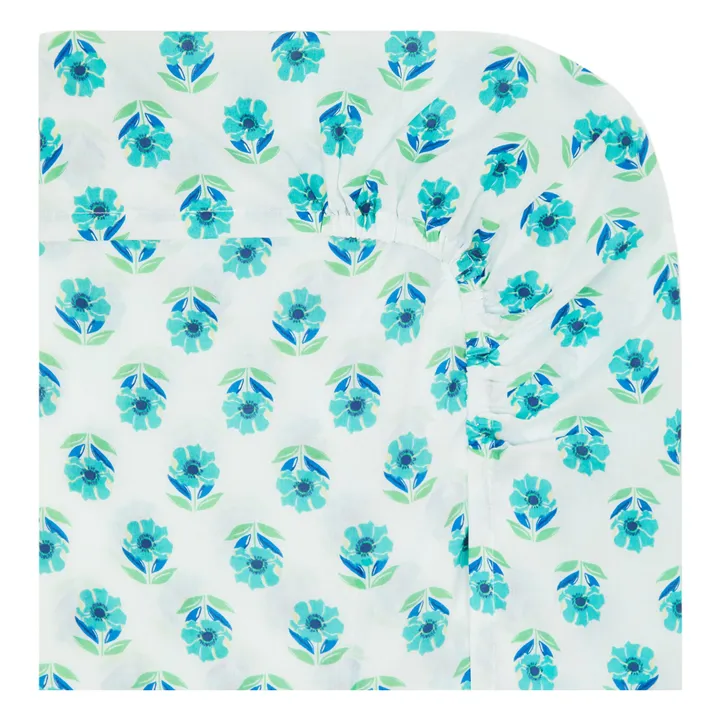 Drap-housse Blue bouti | Bleu azur- Image produit n°0