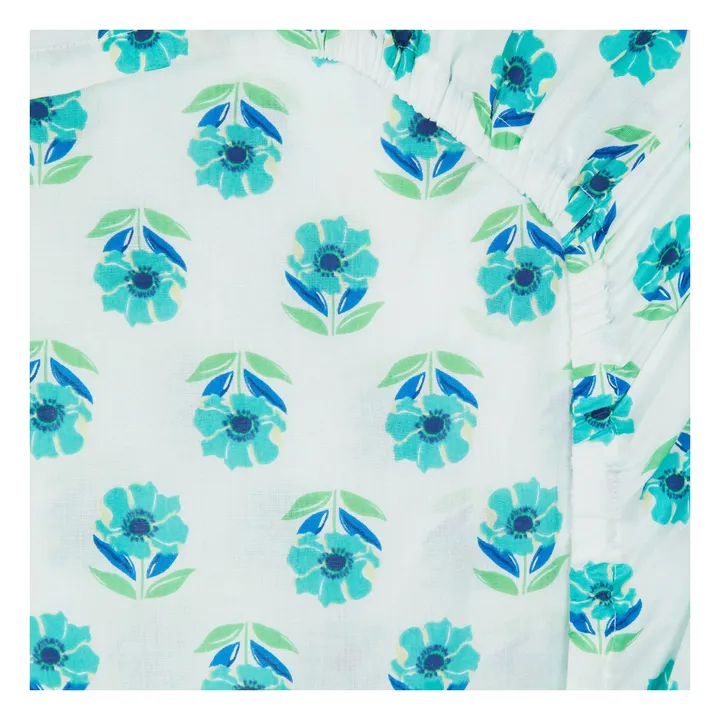 Drap-housse Blue bouti | Bleu azur- Image produit n°1