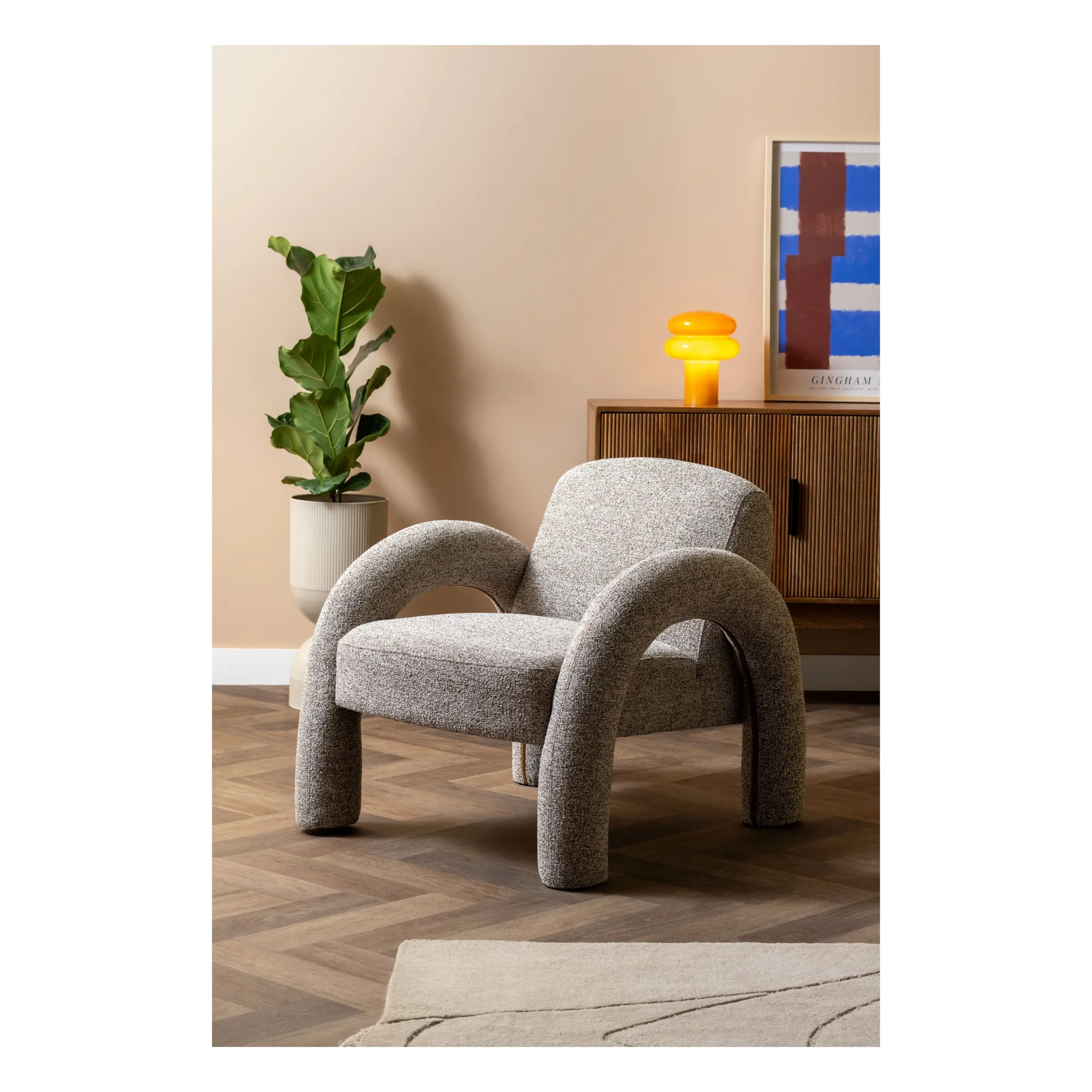 Lampe à poser Incesante Double Ring | Jaune moutarde- Image produit n°2