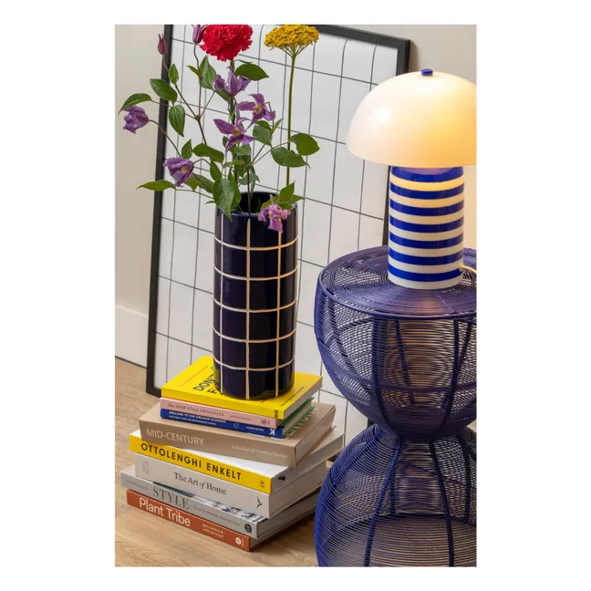 Retro Tiles Round vase | Cobalt