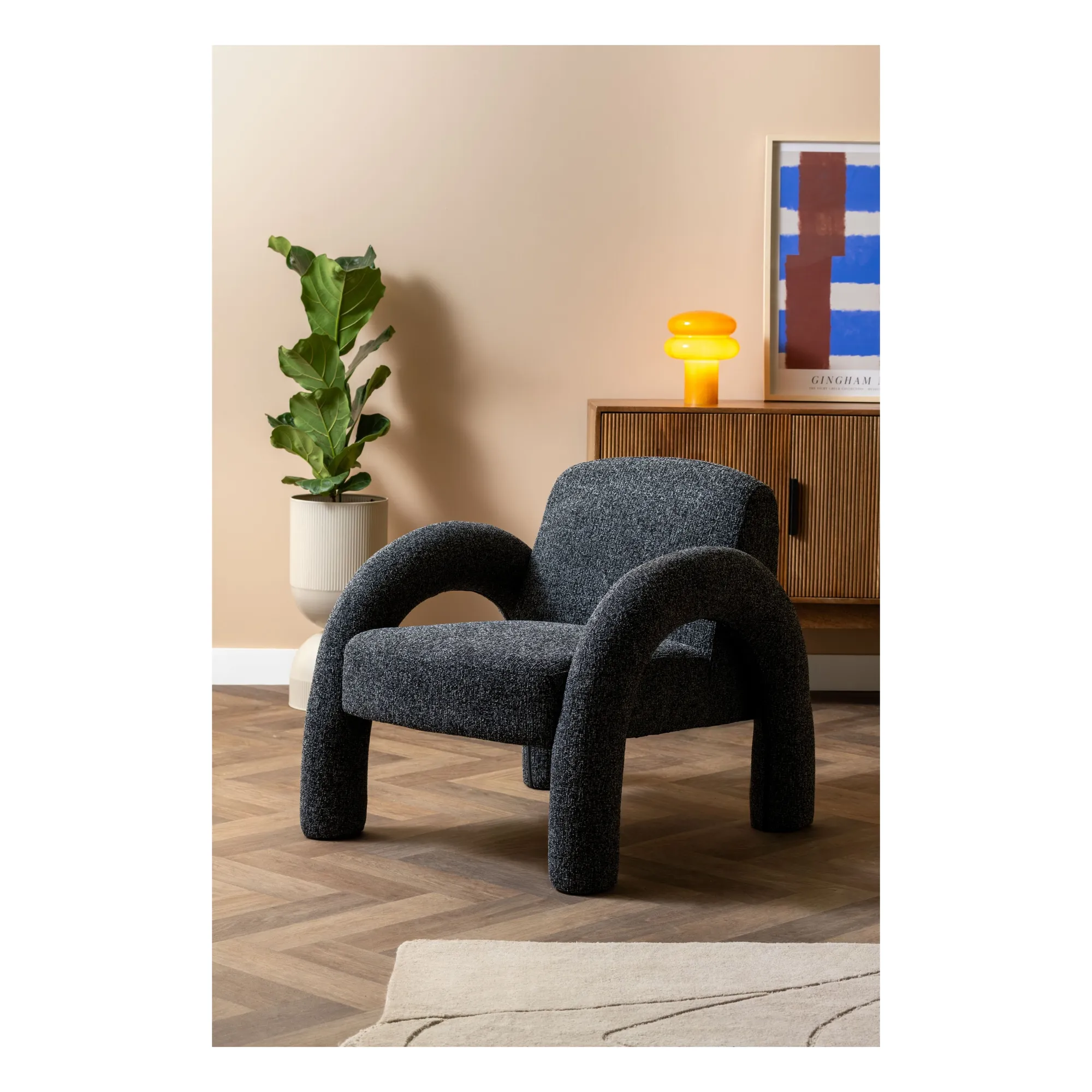 Lampe à poser Incesante Double Ring | Jaune moutarde- Image produit n°5