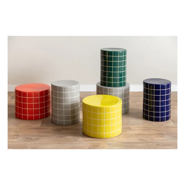 Beistelltisch Retro Tiles Low | Gelb