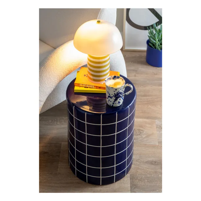 Beistelltisch Retro Tiles High | Kobalt