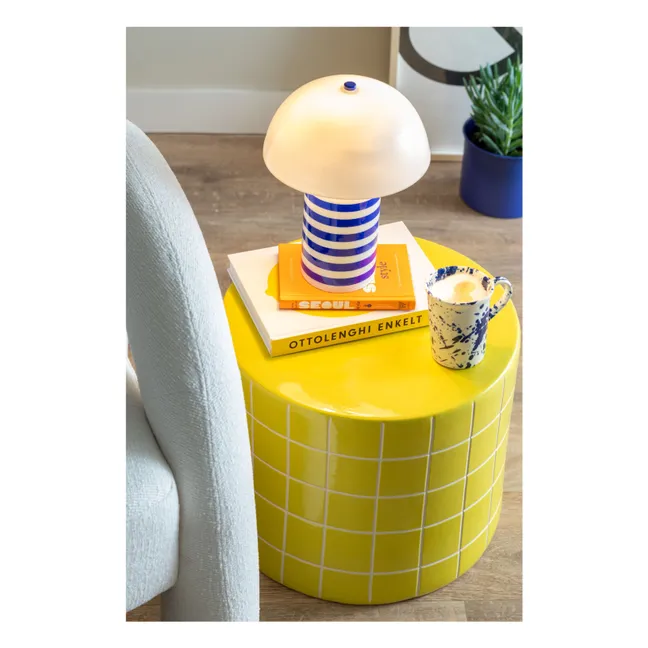 Table d'appoint Retro Tiles Low | Jaune
