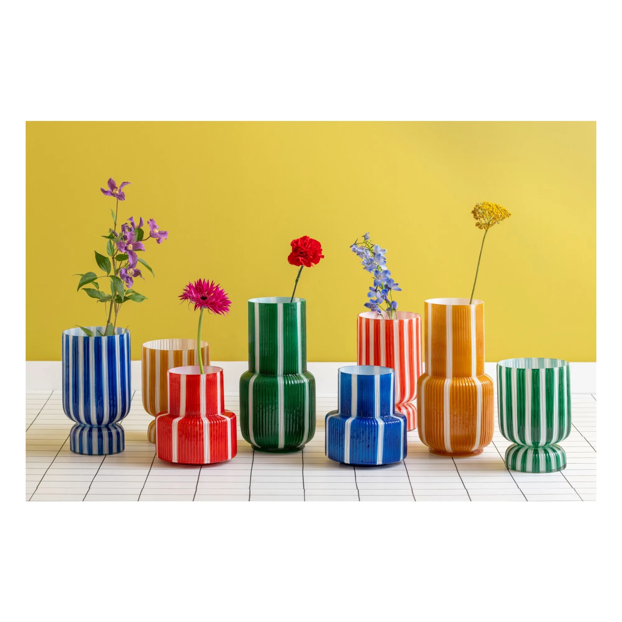 Vase Rayado Retro | Cobalt- Image produit n°4